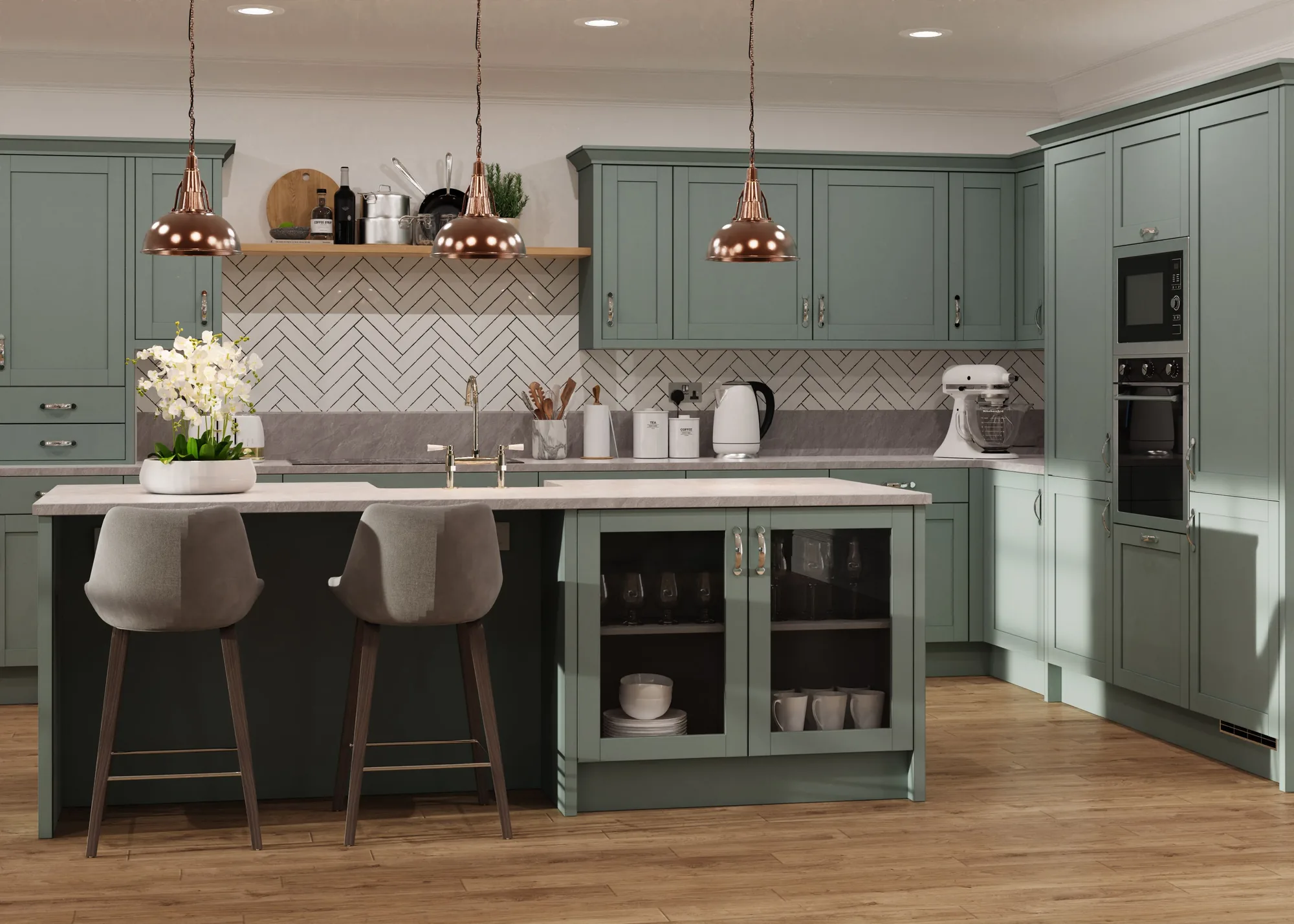 Waterford Supermatt Sage Green doors, from the made to measure range